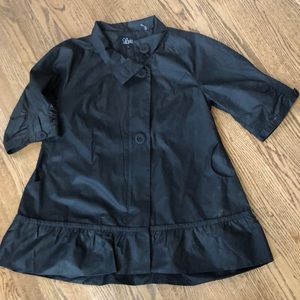 Luii Anthropologie Black Rain Coat Large